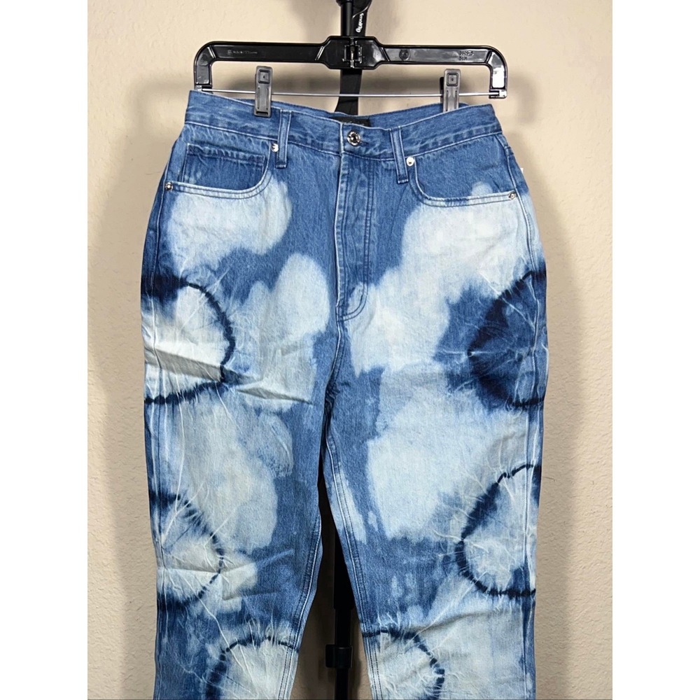 Juicy Couture High Waisted Jeans Women 27 Blue Tie Dye Bleach Denim